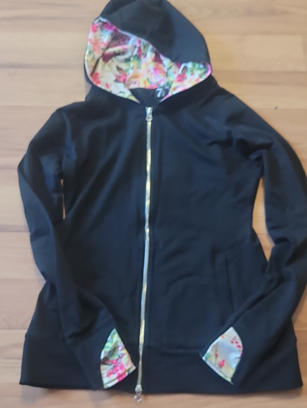 Lexi Black Floral Viral Hoodie